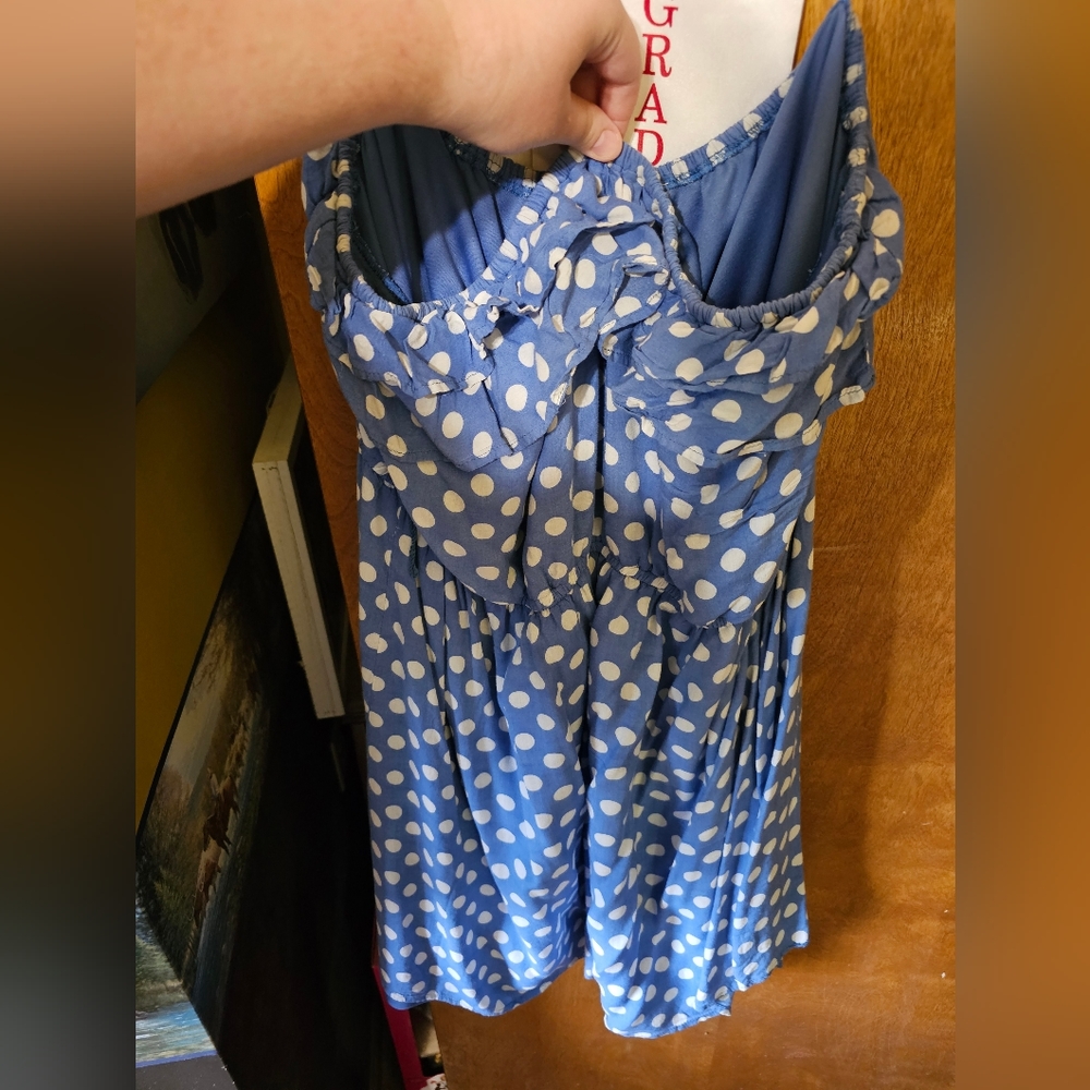 Blue and white summer dress
